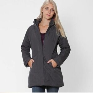 Prana Women's Gray Hot Pink Petunia Long Jacket Size XL NWOT